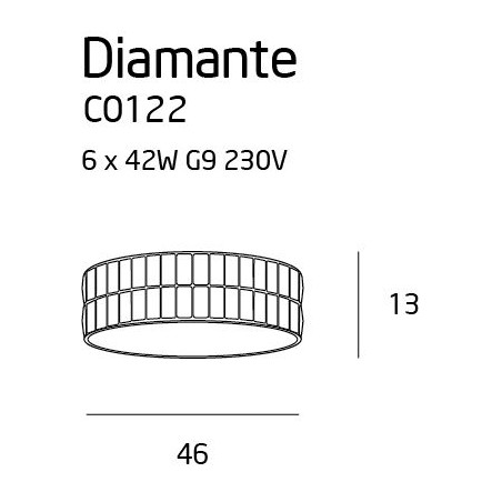 Sieninis  šviestuvas DIAMANTE W0204